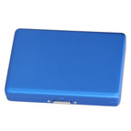 Fashionable Cigarette Case Brushed Aluminum Alloy Business Card Storage Box for Briefcase(Card Blue Cigarette Box )