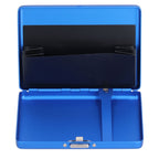Fashionable Cigarette Case Brushed Aluminum Alloy Business Card Storage Box for Briefcase(Card Blue Cigarette Box )