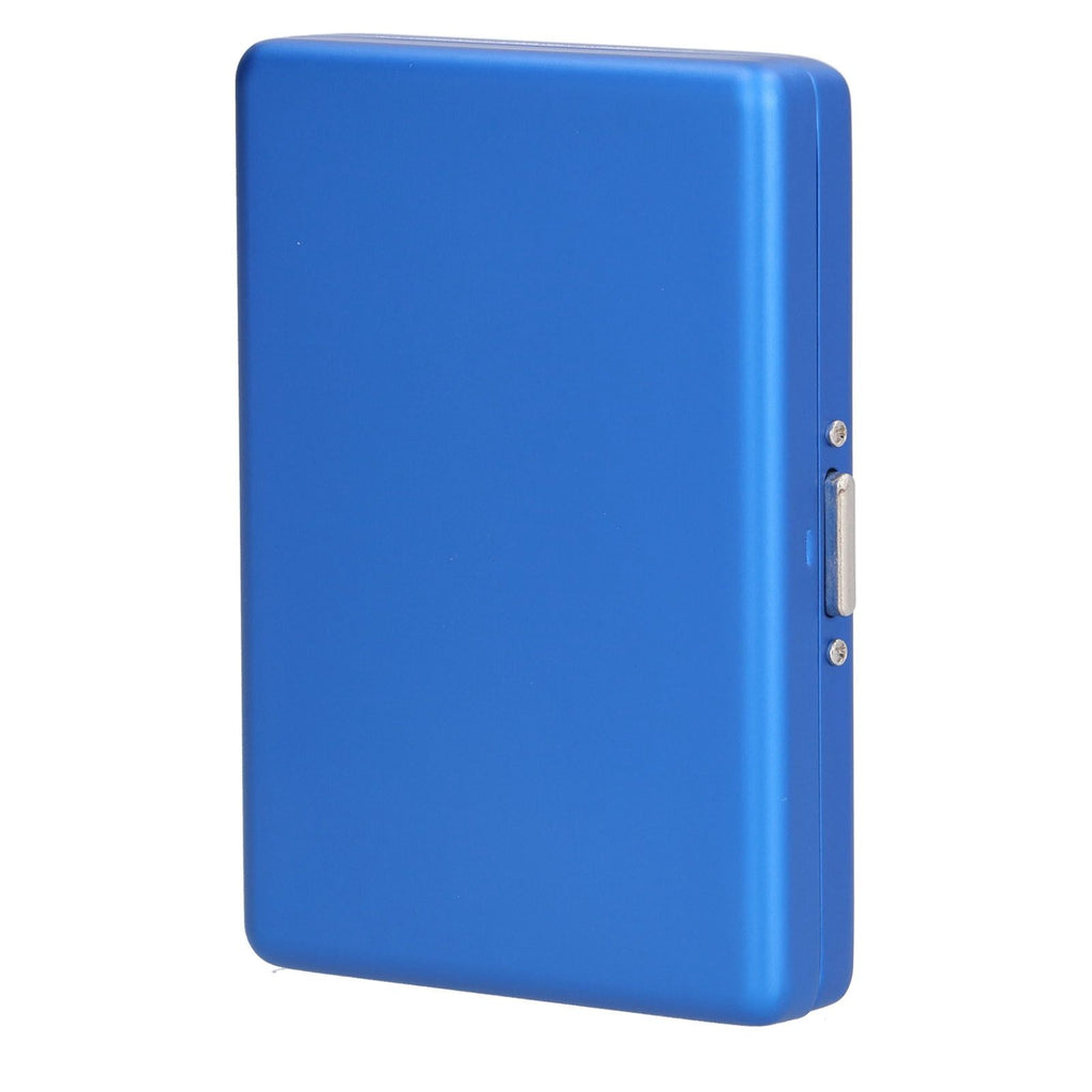 Fashionable Cigarette Case Brushed Aluminum Alloy Business Card Storage Box for Briefcase(Card Blue Cigarette Box )