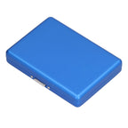 Fashionable Cigarette Case Brushed Aluminum Alloy Business Card Storage Box for Briefcase(Card Blue Cigarette Box )