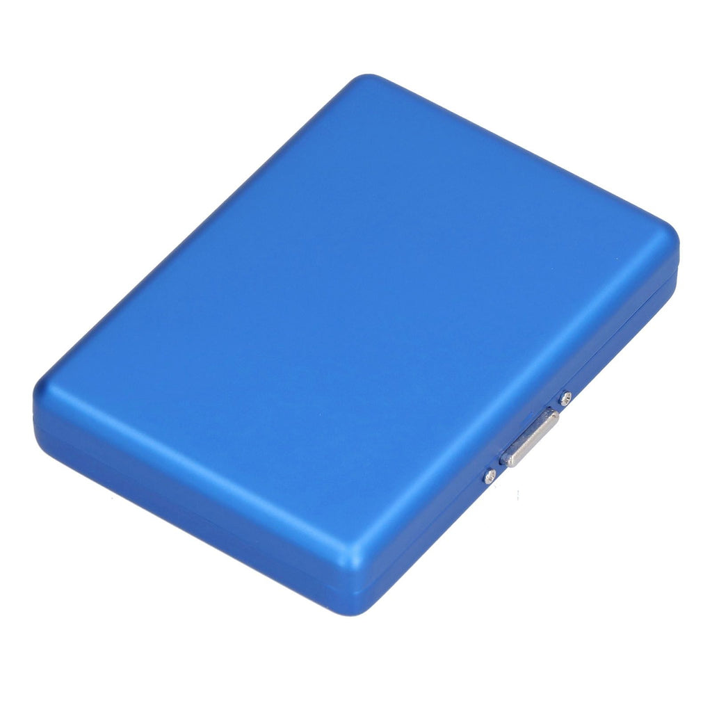 Fashionable Cigarette Case Brushed Aluminum Alloy Business Card Storage Box for Briefcase(Card Blue Cigarette Box )