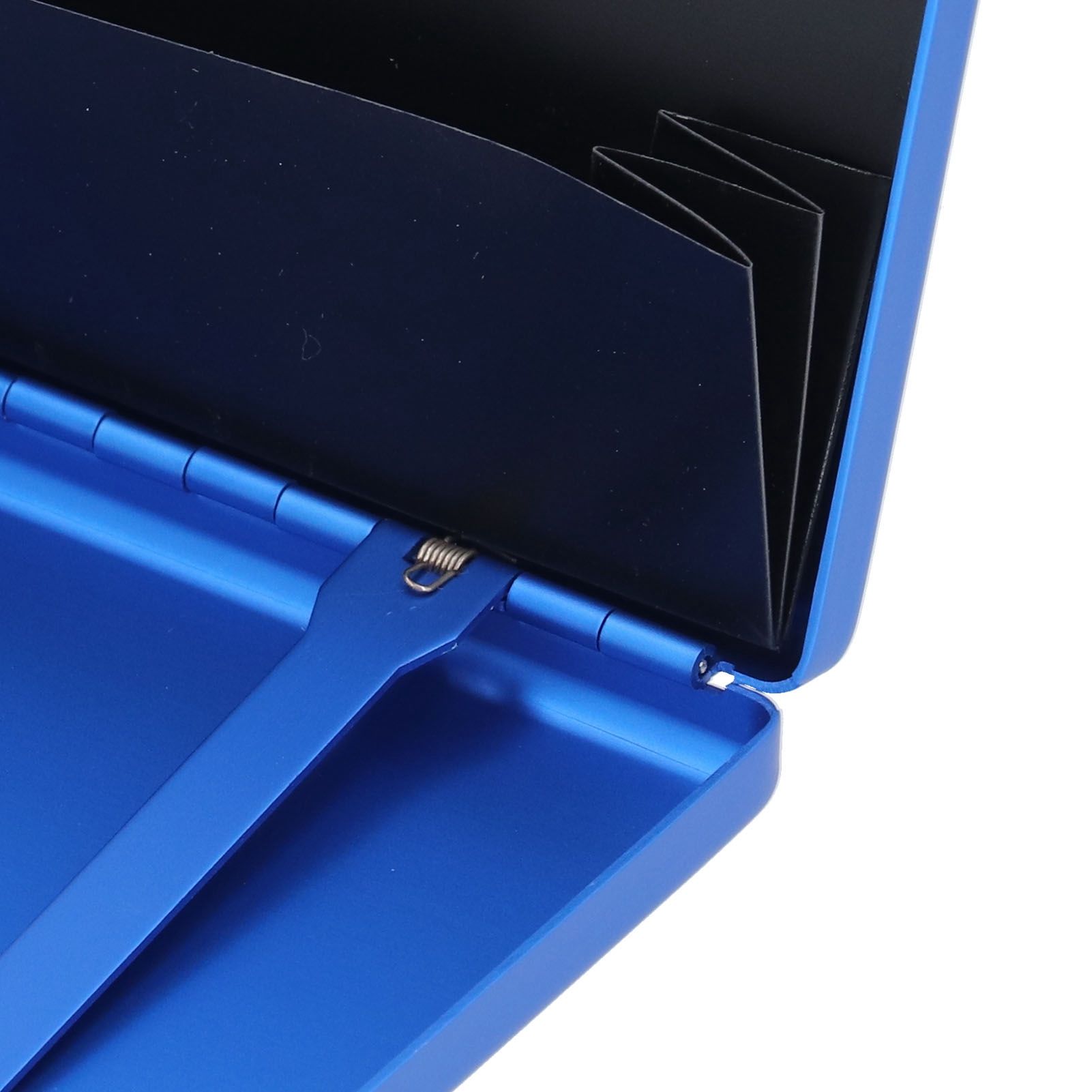 Fashionable Cigarette Case Brushed Aluminum Alloy Business Card Storage Box for Briefcase(Card Blue Cigarette Box )