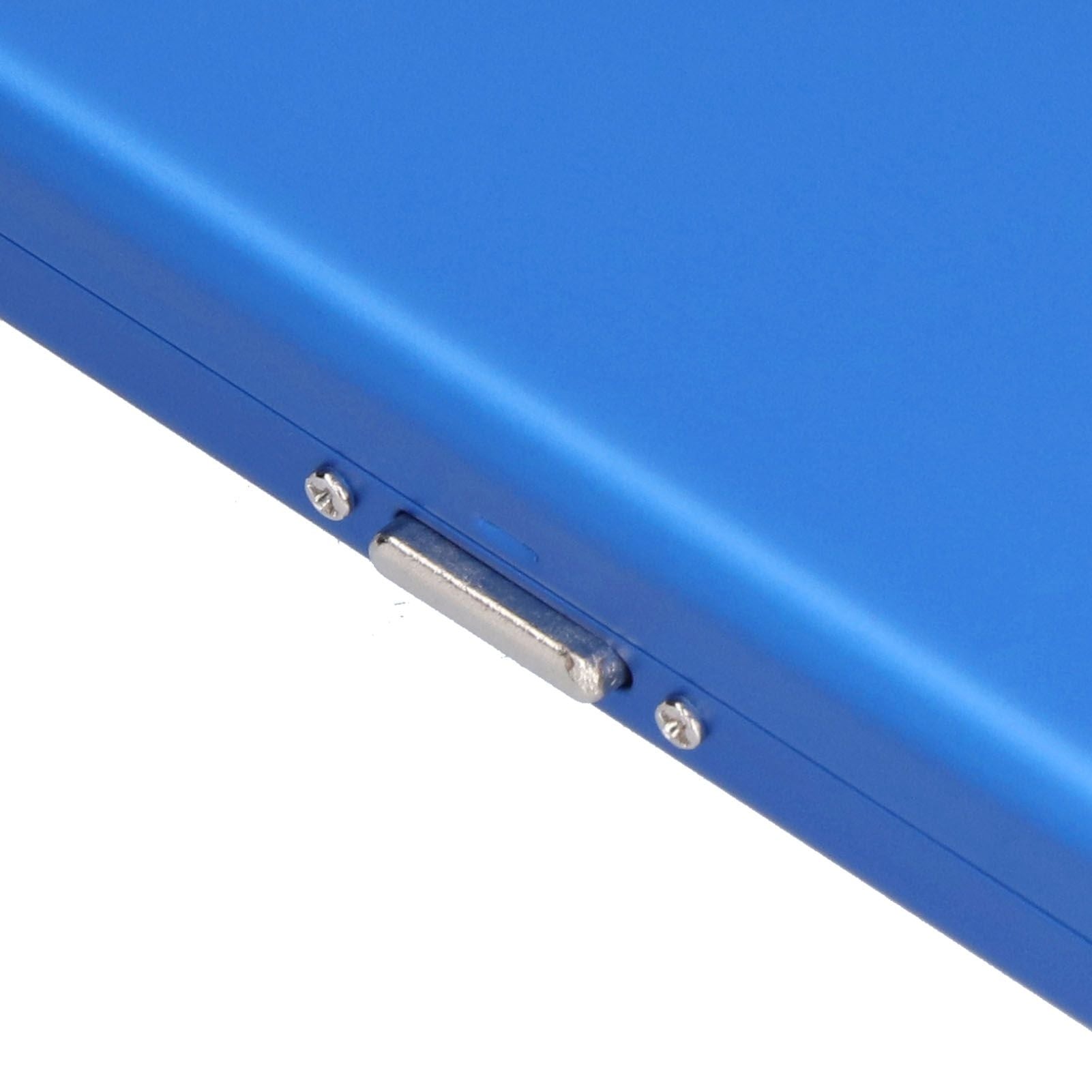 Fashionable Cigarette Case Brushed Aluminum Alloy Business Card Storage Box for Briefcase(Card Blue Cigarette Box )