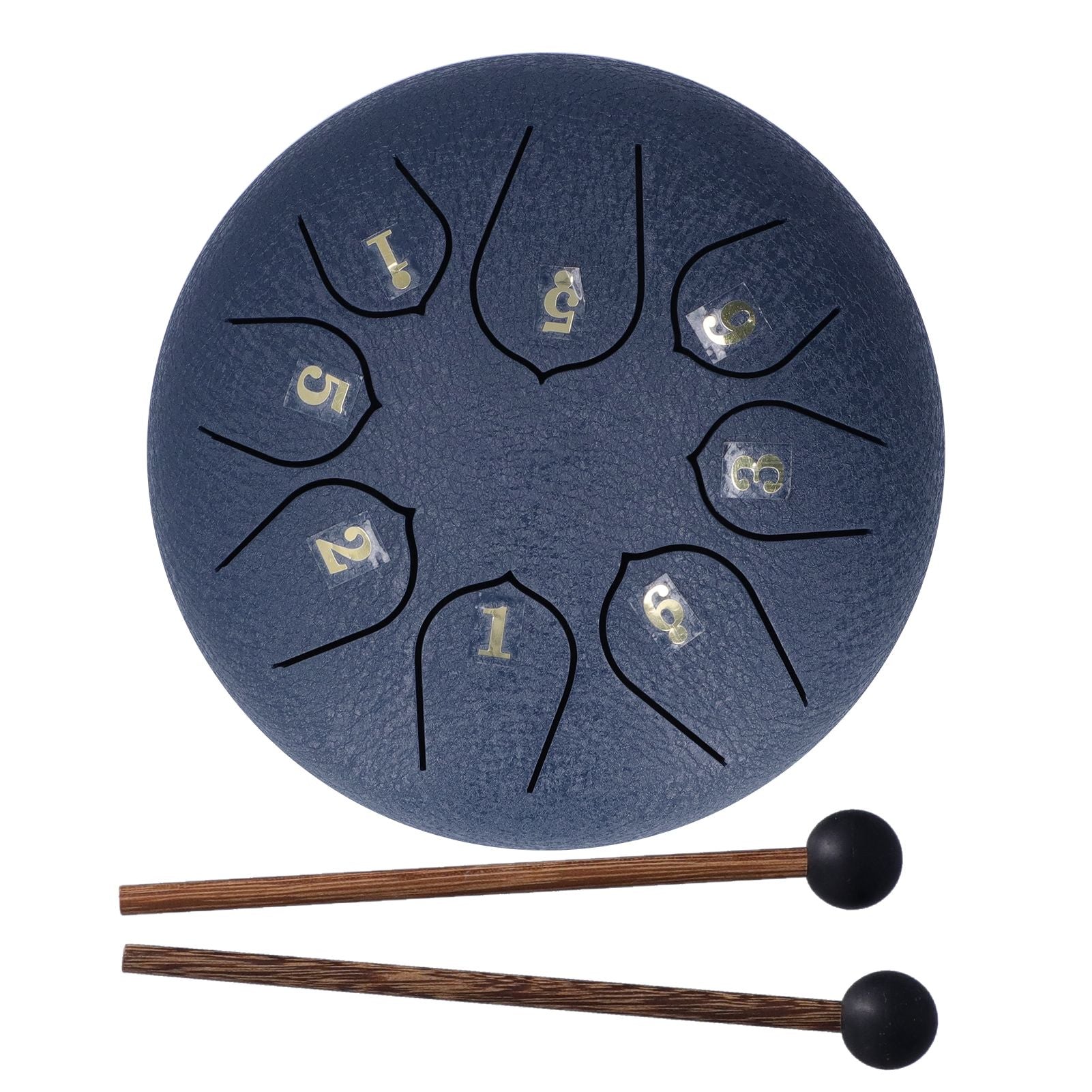 6in 8 Tones Tongue Drum with Mallets Music Book Musical Percussion Instruments for Meditation EntertainmentNavy Blue