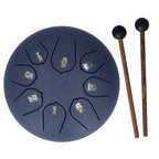 6in 8 Tones Tongue Drum with Mallets Music Book Musical Percussion Instruments for Meditation EntertainmentNavy Blue
