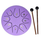6in 8 Tones Tongue Drum with Mallets Music Book Musical Percussion Instruments for Meditation EntertainmentPurple