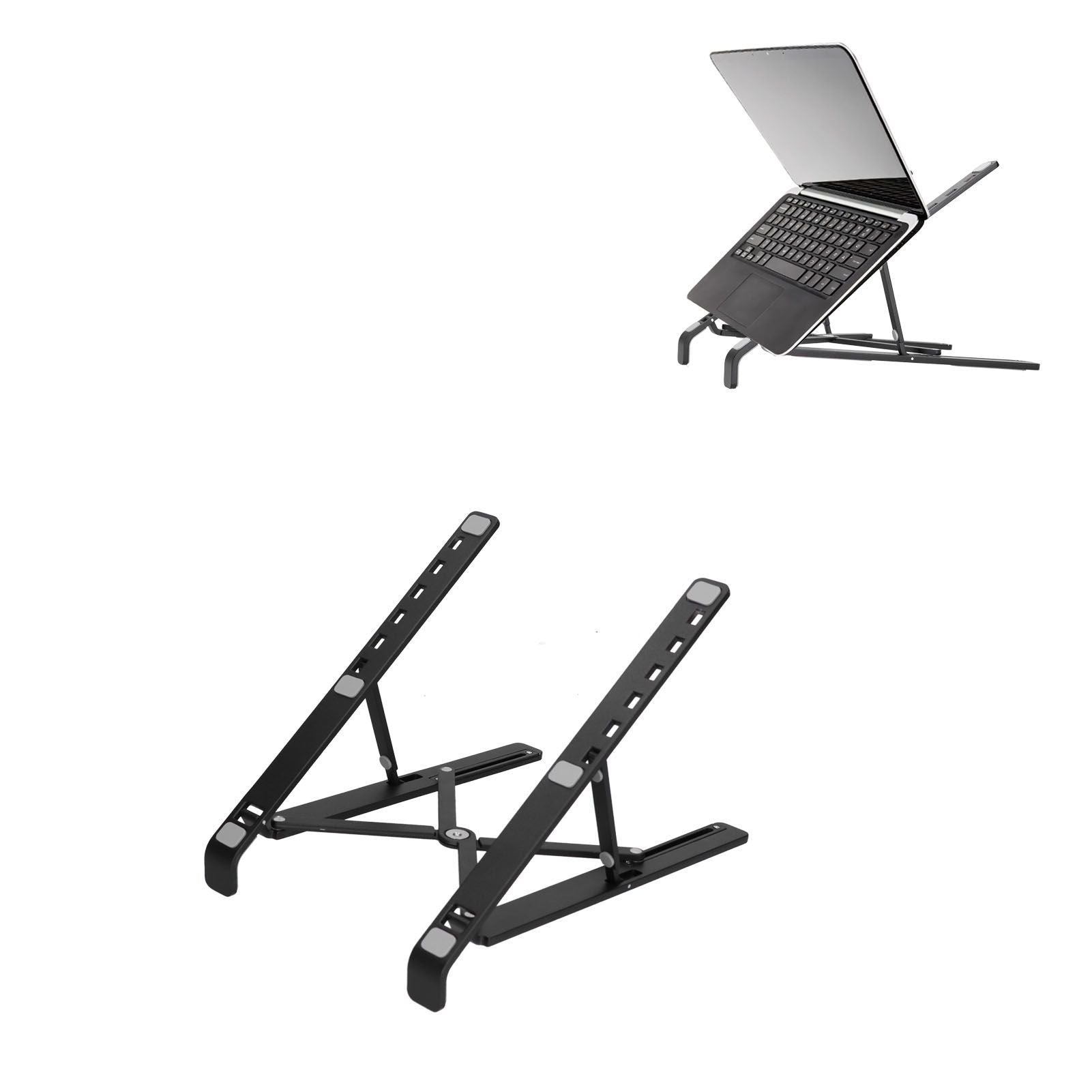 Desk Laptop Stand Foldable Aluminum Alloy Computer Stand Portable Laptop Riser Cooling RackBlack