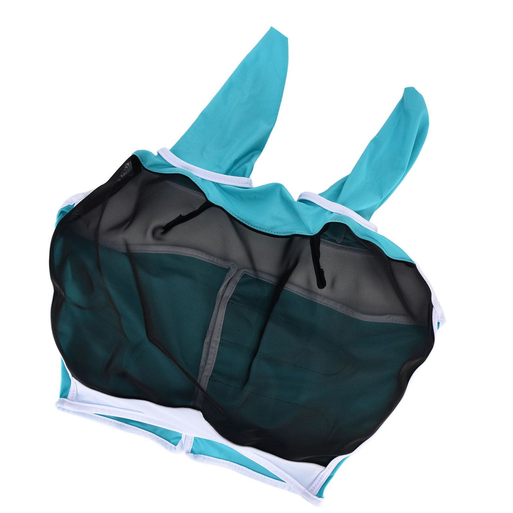 Breathable Horse Mask Universal Adjustable Elastic Mosquito Fly Repelling Veil Cover ProtectorGreen L 80x114x45cm / 31.5x44.9x17.7in