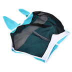 Breathable Horse Mask Universal Adjustable Elastic Mosquito Fly Repelling Veil Cover ProtectorGreen L 80x114x45cm / 31.5x44.9x17.7in
