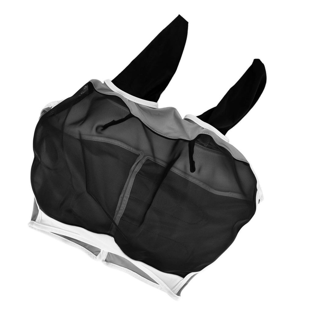 Breathable Horse Mask Universal Adjustable Elastic Mosquito Fly Repelling Veil Cover ProtectorBlack S 71x112x35cm / 28.0x44.1x13.8in