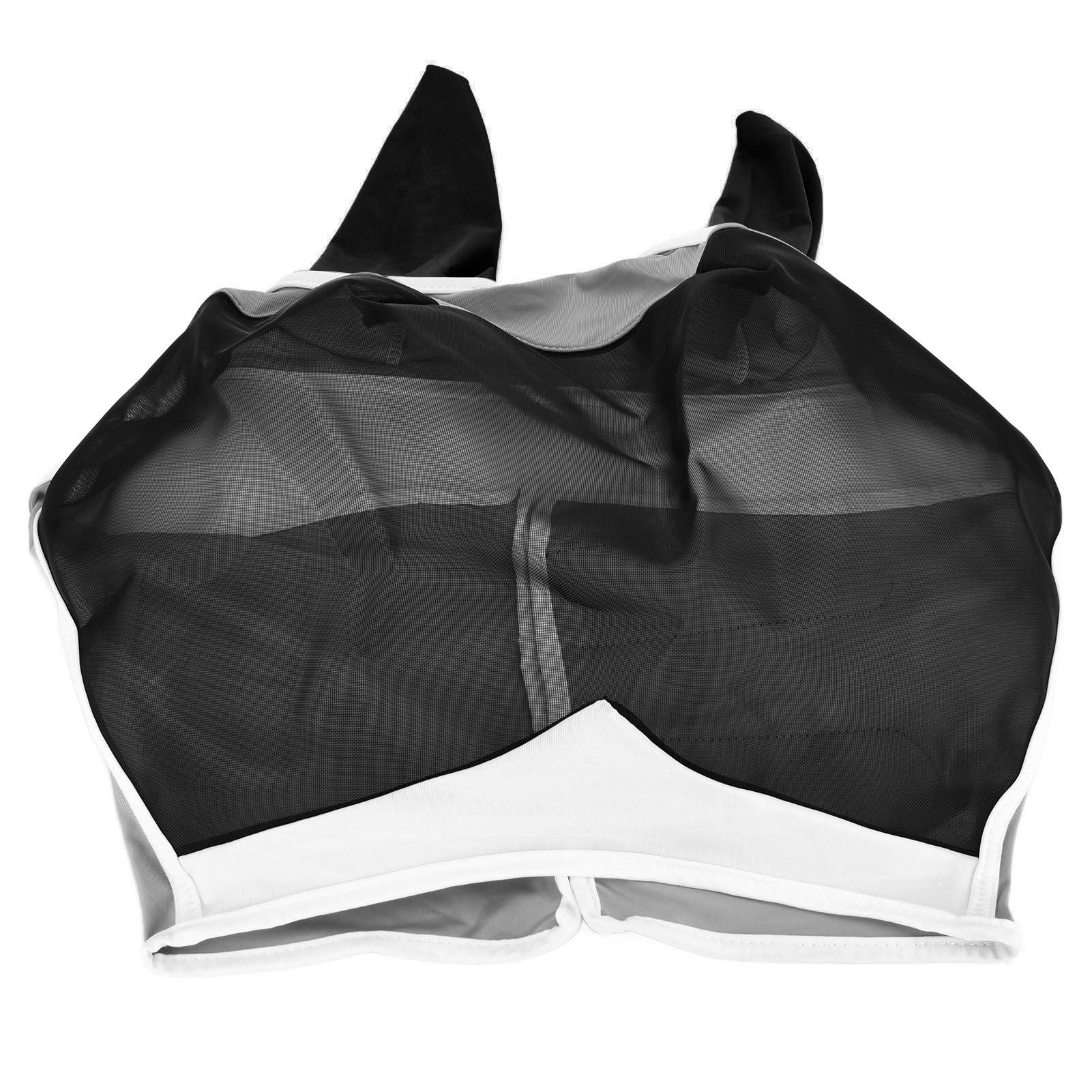 Breathable Horse Mask Universal Adjustable Elastic Mosquito Fly Repelling Veil Cover ProtectorBlack S 71x112x35cm / 28.0x44.1x13.8in