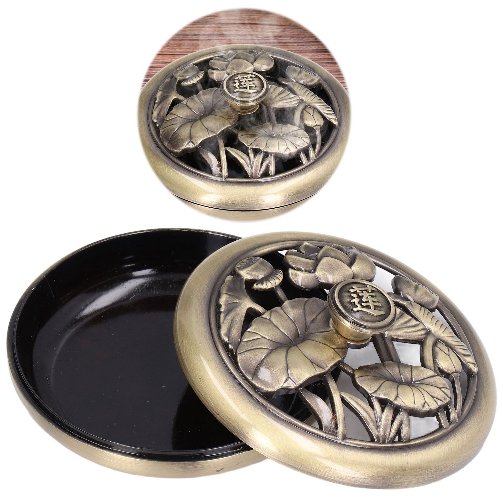Coil Incense Burner Tray Vintage Incense Bowl Holder Metal Alloy for Living Room Bedroom Office368