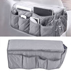 Couch Remote Holder Pocket Design Dustproof Waterproof Reasonable Layout Sofa Armrest OrganizersGrey