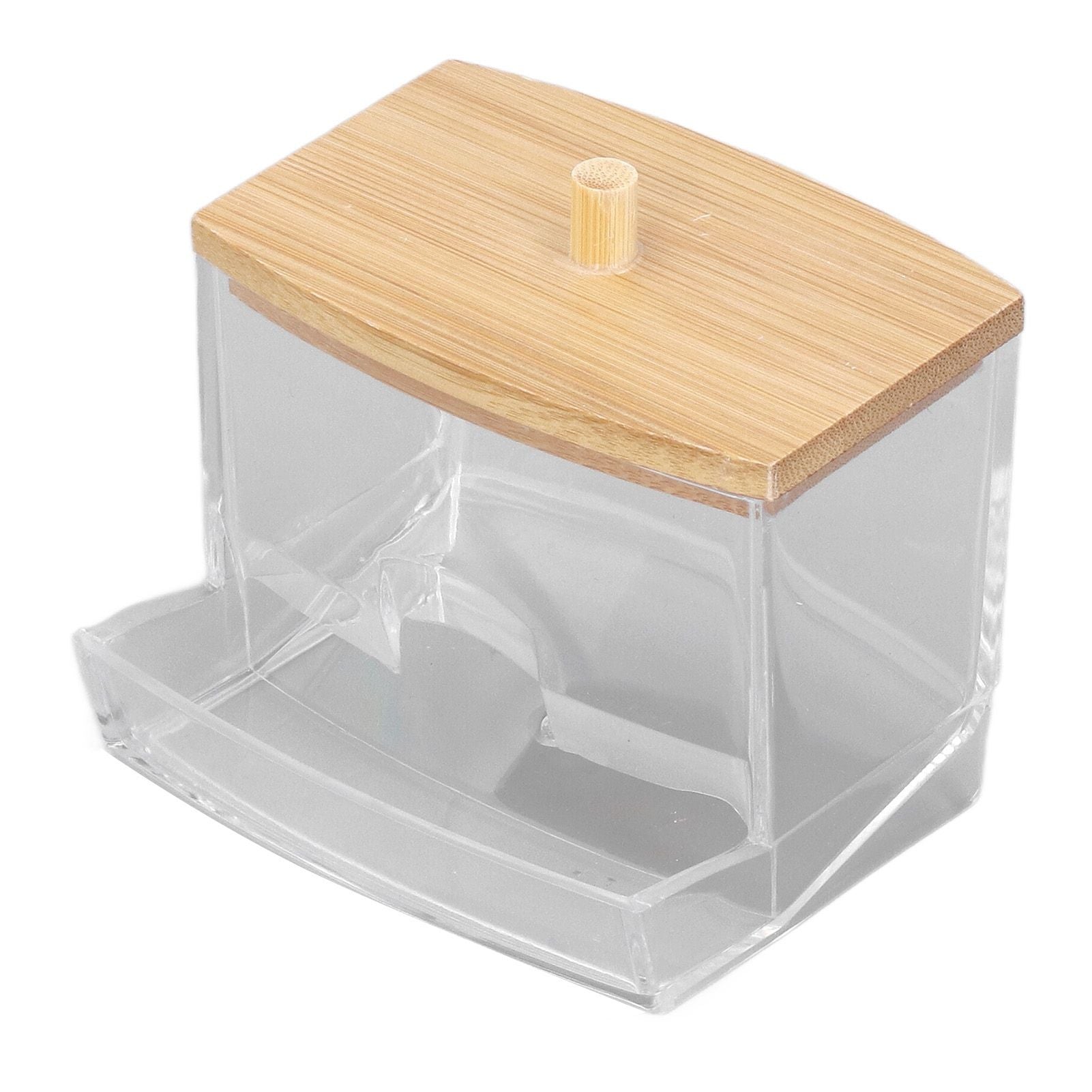 Cotton Swab Box Sturdy Durable Transparent High Smoothness Practical Storage Case with Cover