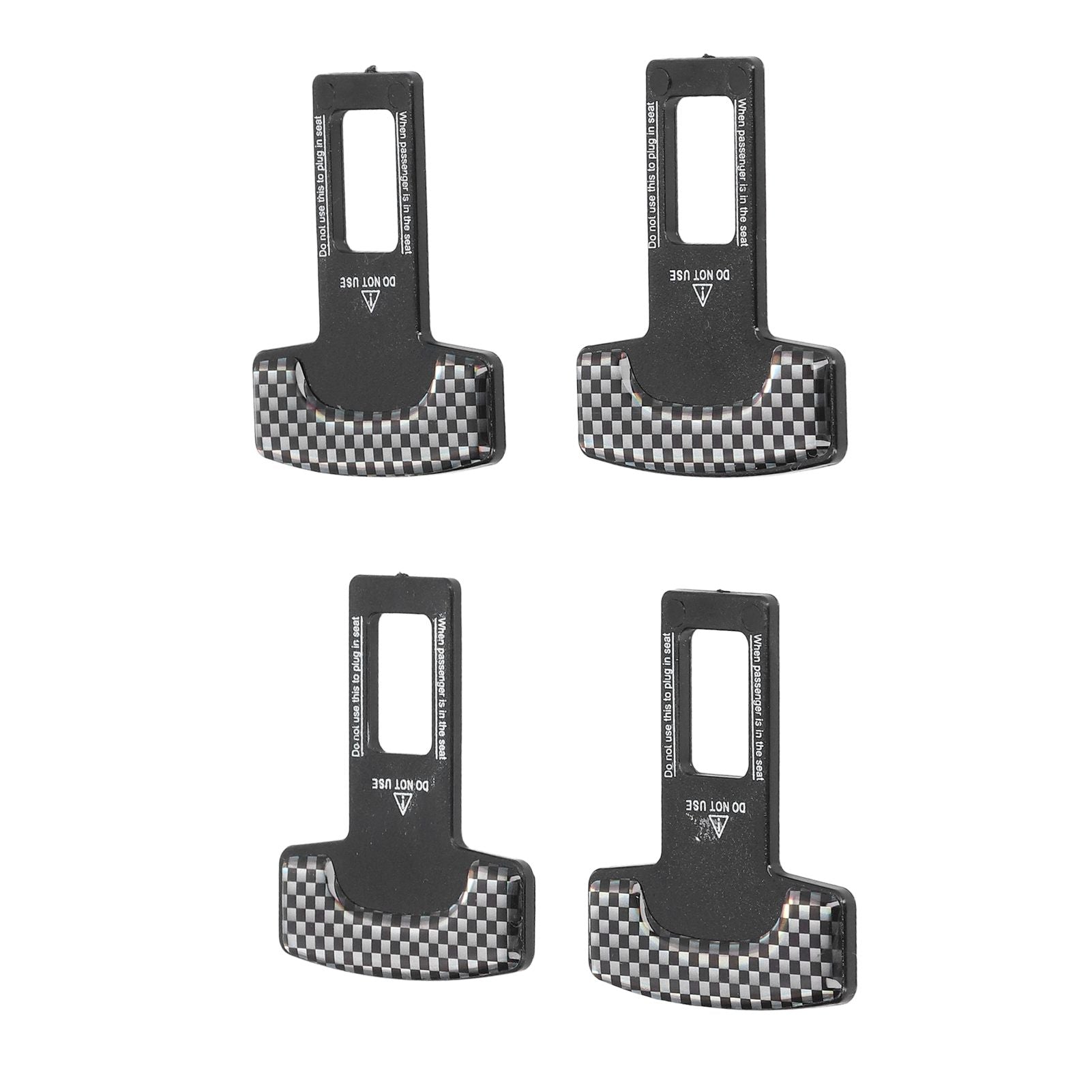 4PCS/Set Car Seat Safety Belt Stopper Buckles Alarm Canceler Carbon Fiber Aluminum Alloy Universal