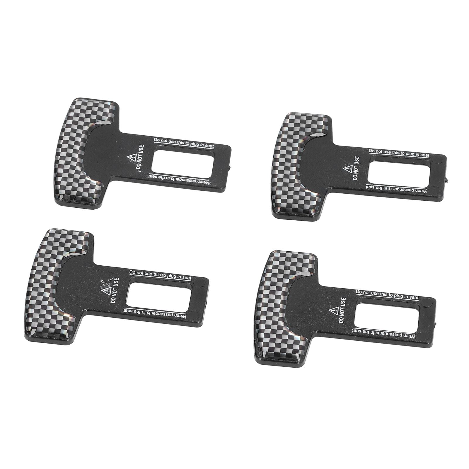 4PCS/Set Car Seat Safety Belt Stopper Buckles Alarm Canceler Carbon Fiber Aluminum Alloy Universal