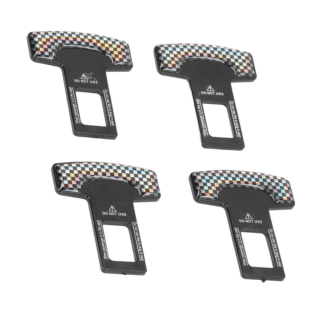 4PCS/Set Car Seat Safety Belt Stopper Buckles Alarm Canceler Carbon Fiber Aluminum Alloy Universal