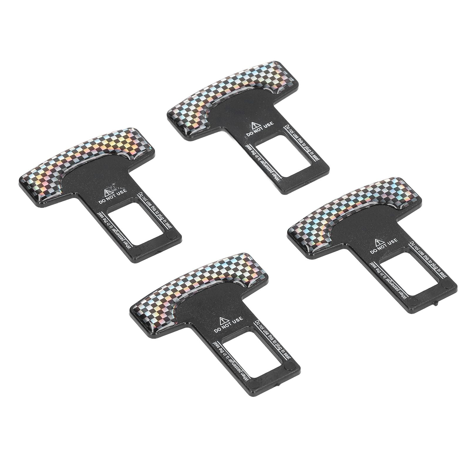 4PCS/Set Car Seat Safety Belt Stopper Buckles Alarm Canceler Carbon Fiber Aluminum Alloy Universal