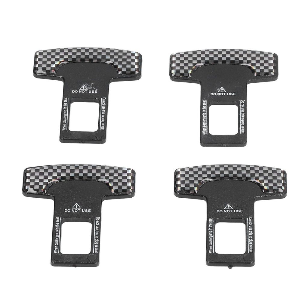 4PCS/Set Car Seat Safety Belt Stopper Buckles Alarm Canceler Carbon Fiber Aluminum Alloy Universal