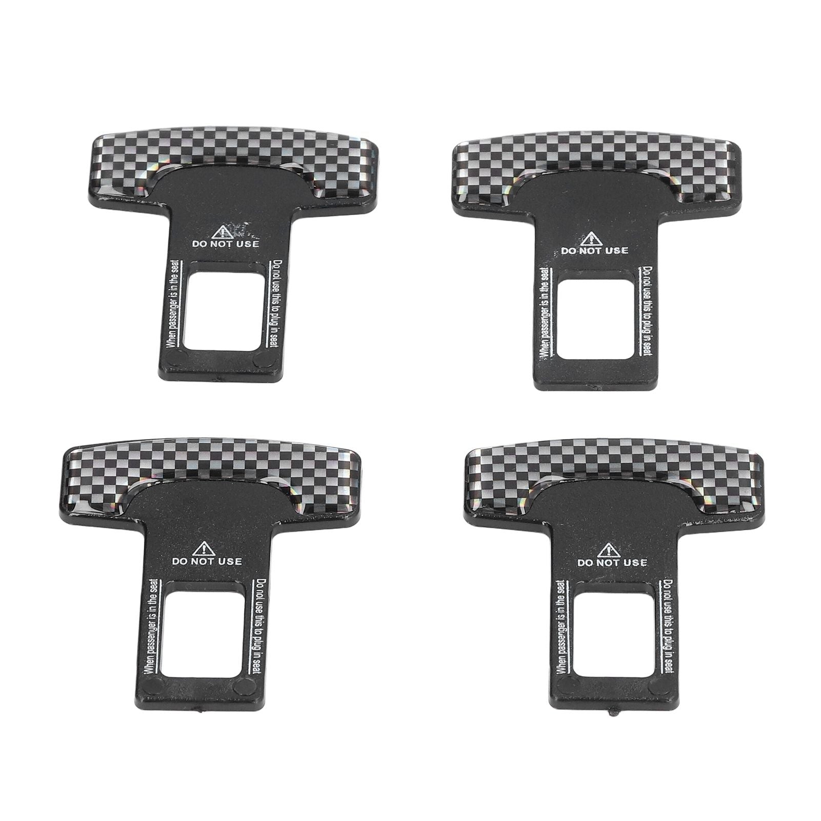 4PCS/Set Car Seat Safety Belt Stopper Buckles Alarm Canceler Carbon Fiber Aluminum Alloy Universal