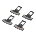 4PCS/Set Car Seat Safety Belt Stopper Buckles Alarm Canceler Carbon Fiber Aluminum Alloy Universal