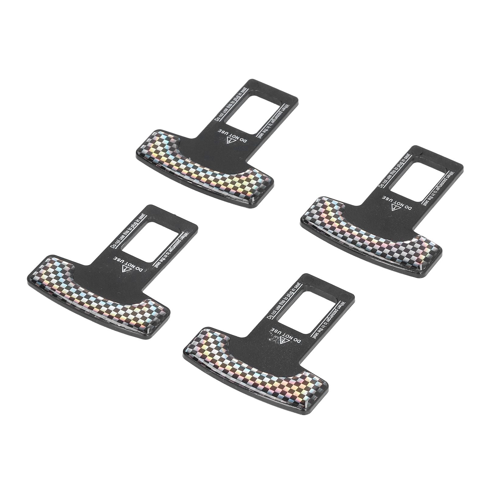 4PCS/Set Car Seat Safety Belt Stopper Buckles Alarm Canceler Carbon Fiber Aluminum Alloy Universal