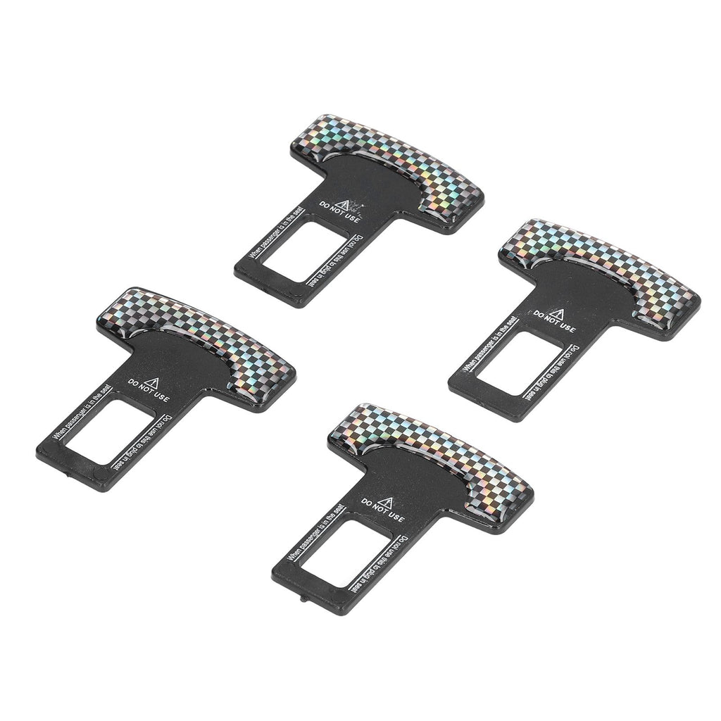 4PCS/Set Car Seat Safety Belt Stopper Buckles Alarm Canceler Carbon Fiber Aluminum Alloy Universal