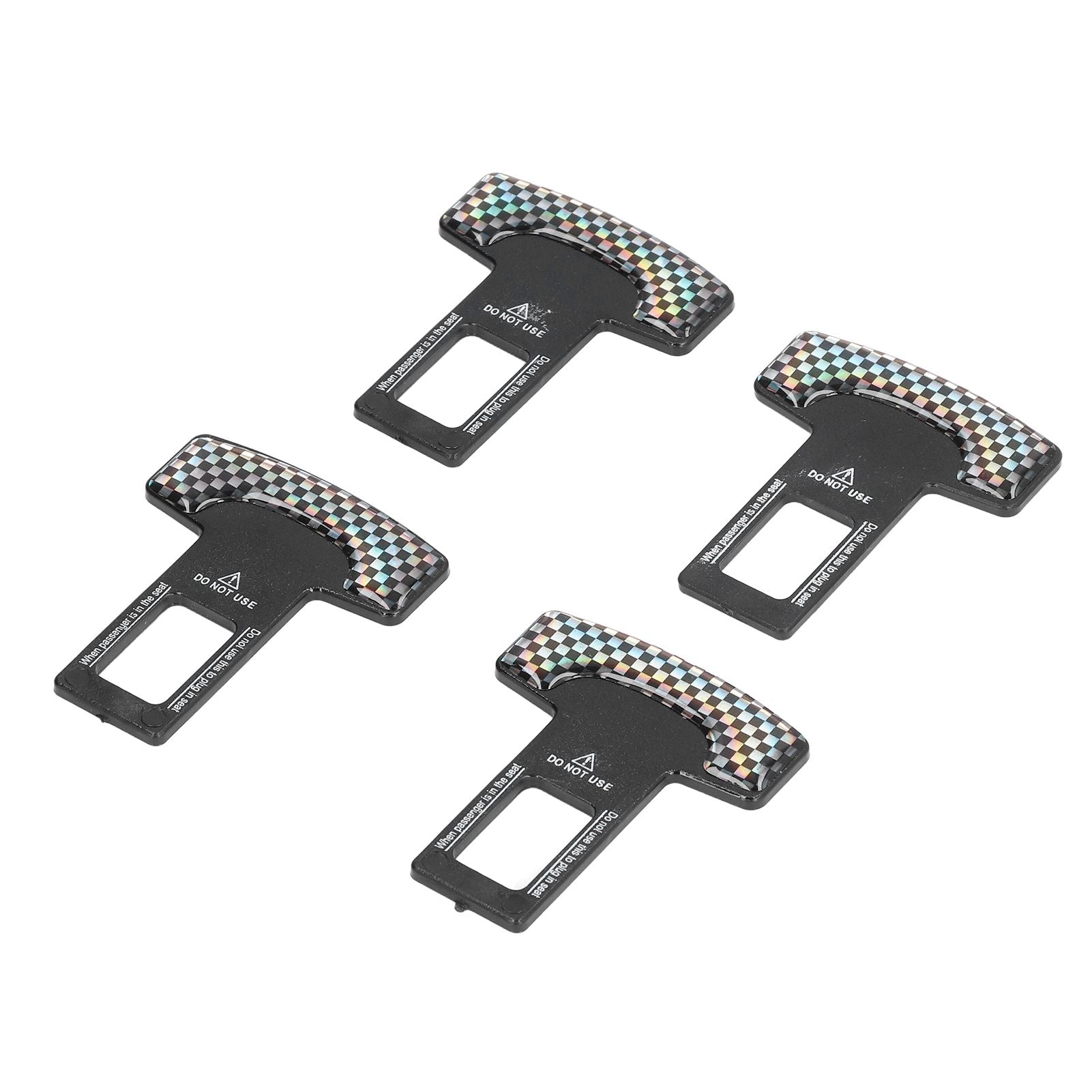 4PCS/Set Car Seat Safety Belt Stopper Buckles Alarm Canceler Carbon Fiber Aluminum Alloy Universal