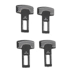 4PCS/Set Car Seat Safety Belt Stopper Buckles Alarm Canceler Carbon Fiber Aluminum Alloy Universal