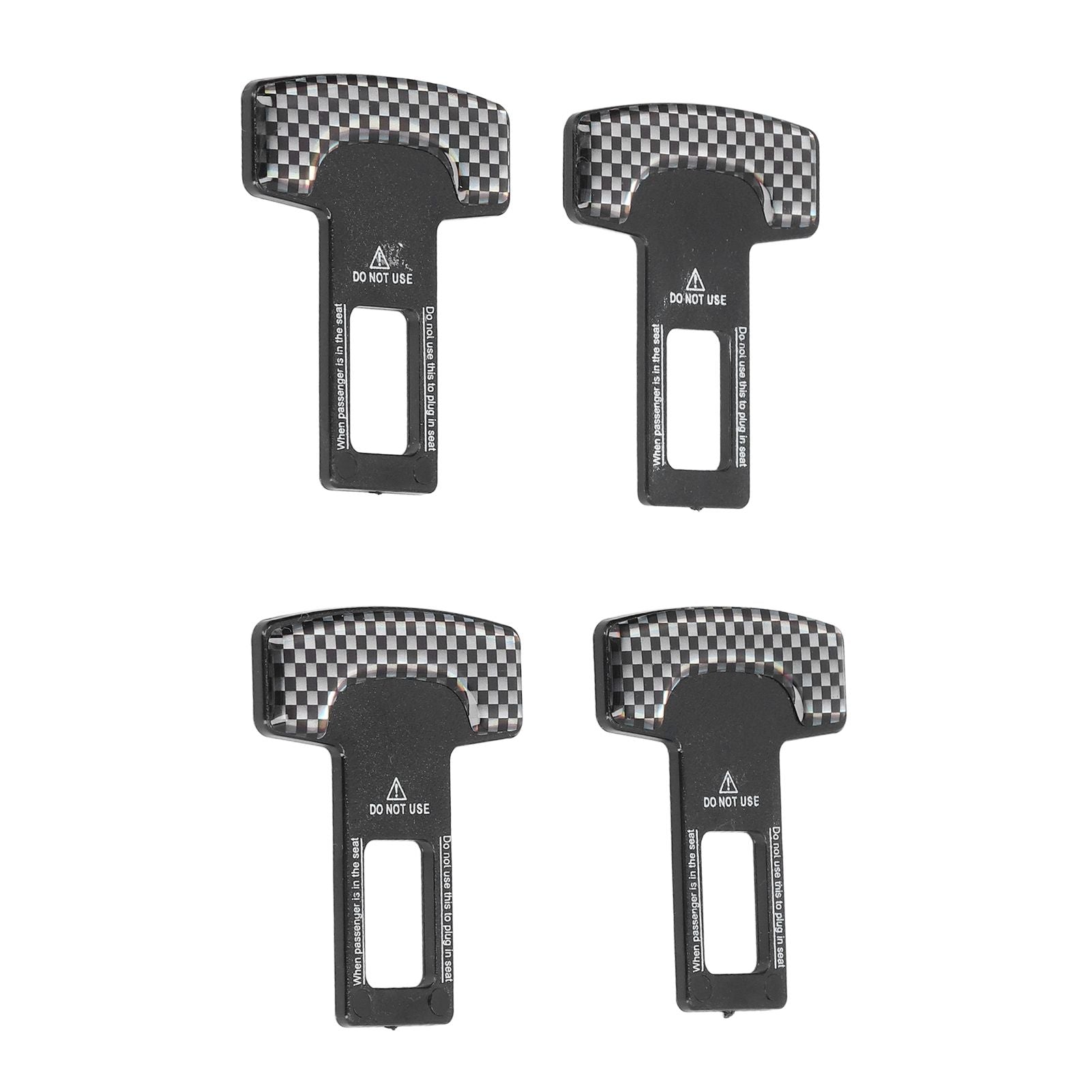 4PCS/Set Car Seat Safety Belt Stopper Buckles Alarm Canceler Carbon Fiber Aluminum Alloy Universal
