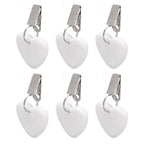 6Pcs Tablecloth Weights Marble Stainless Steel Small Size Waterproof Rustproof Durable Clip On Weights for Party PicnicHeart Shaped