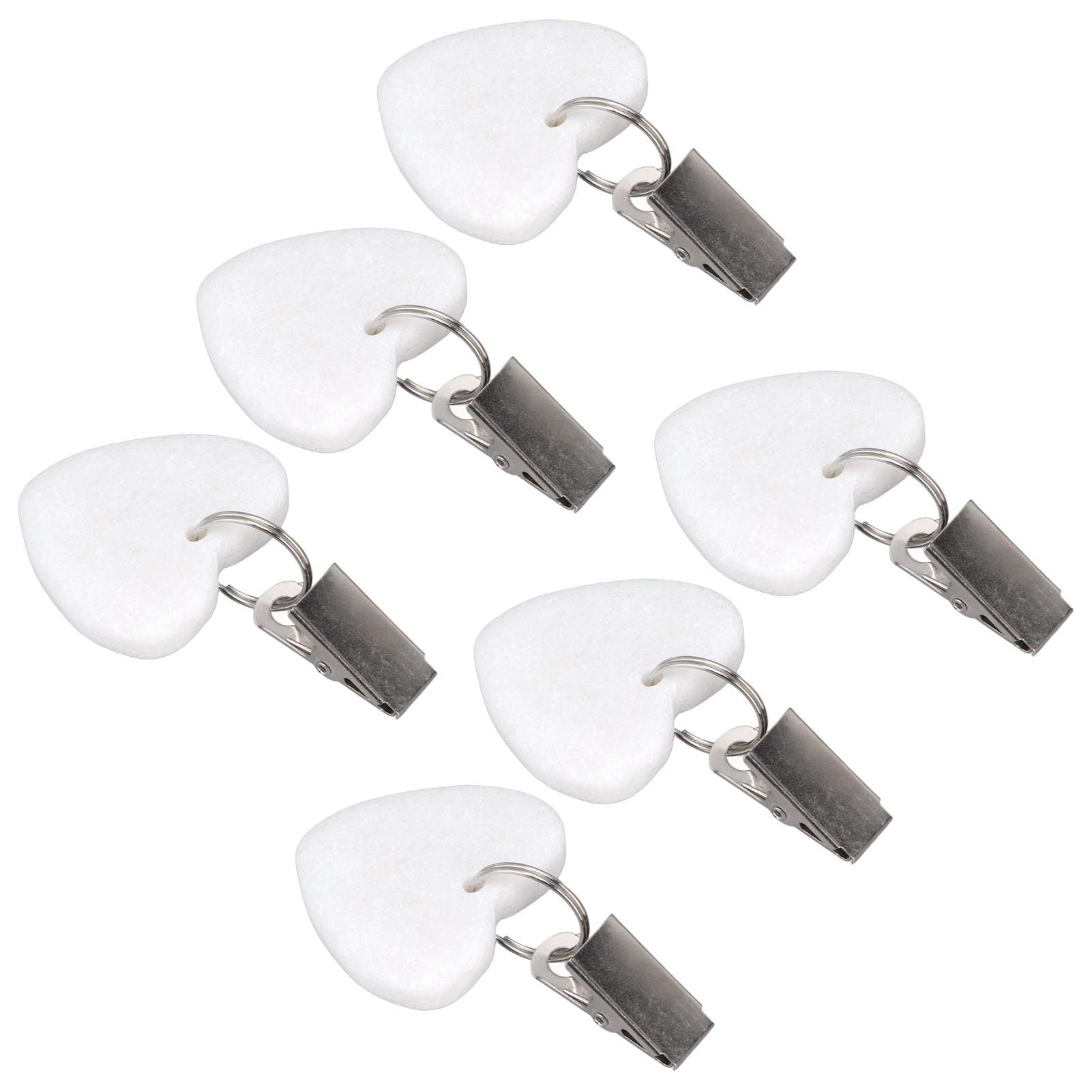 6Pcs Tablecloth Weights Marble Stainless Steel Small Size Waterproof Rustproof Durable Clip On Weights for Party PicnicHeart Shaped