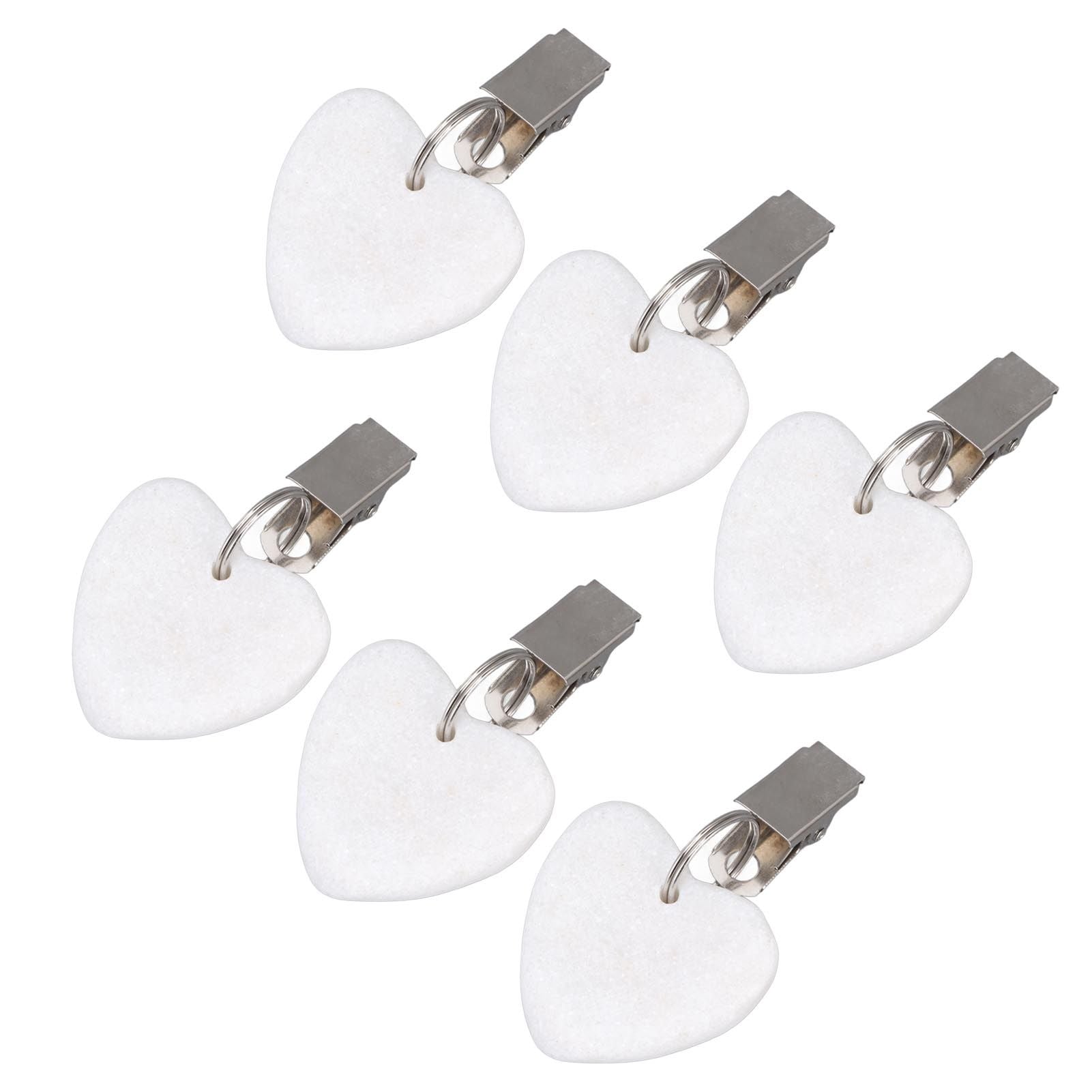 6Pcs Tablecloth Weights Marble Stainless Steel Small Size Waterproof Rustproof Durable Clip On Weights for Party PicnicHeart Shaped