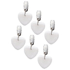6Pcs Tablecloth Weights Marble Stainless Steel Small Size Waterproof Rustproof Durable Clip On Weights for Party PicnicHeart Shaped