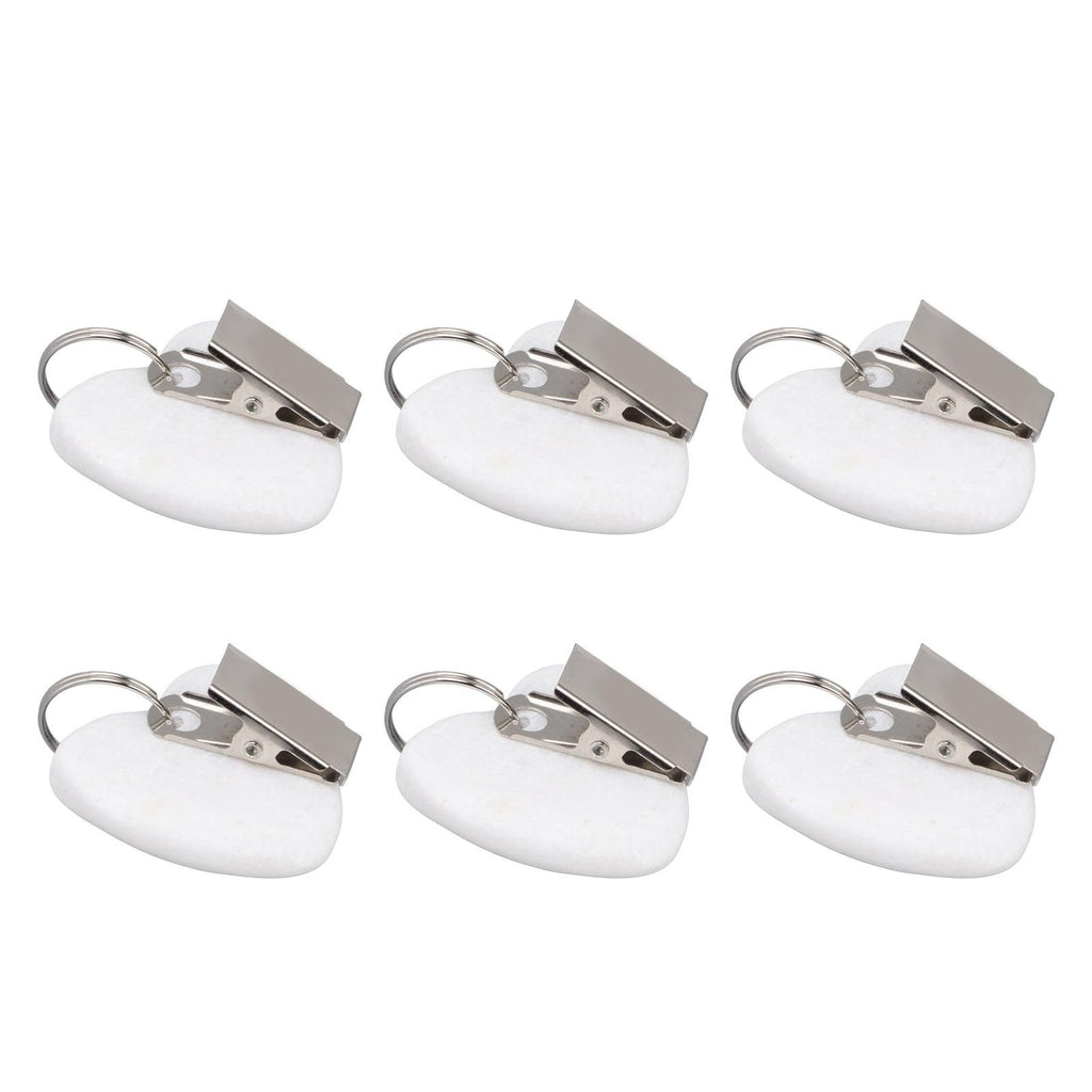 6Pcs Tablecloth Weights Marble Stainless Steel Small Size Waterproof Rustproof Durable Clip On Weights for Party PicnicHeart Shaped