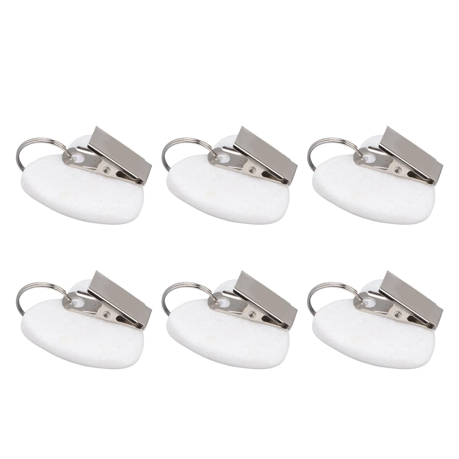 6Pcs Tablecloth Weights Marble Stainless Steel Small Size Waterproof Rustproof Durable Clip On Weights for Party PicnicHeart Shaped