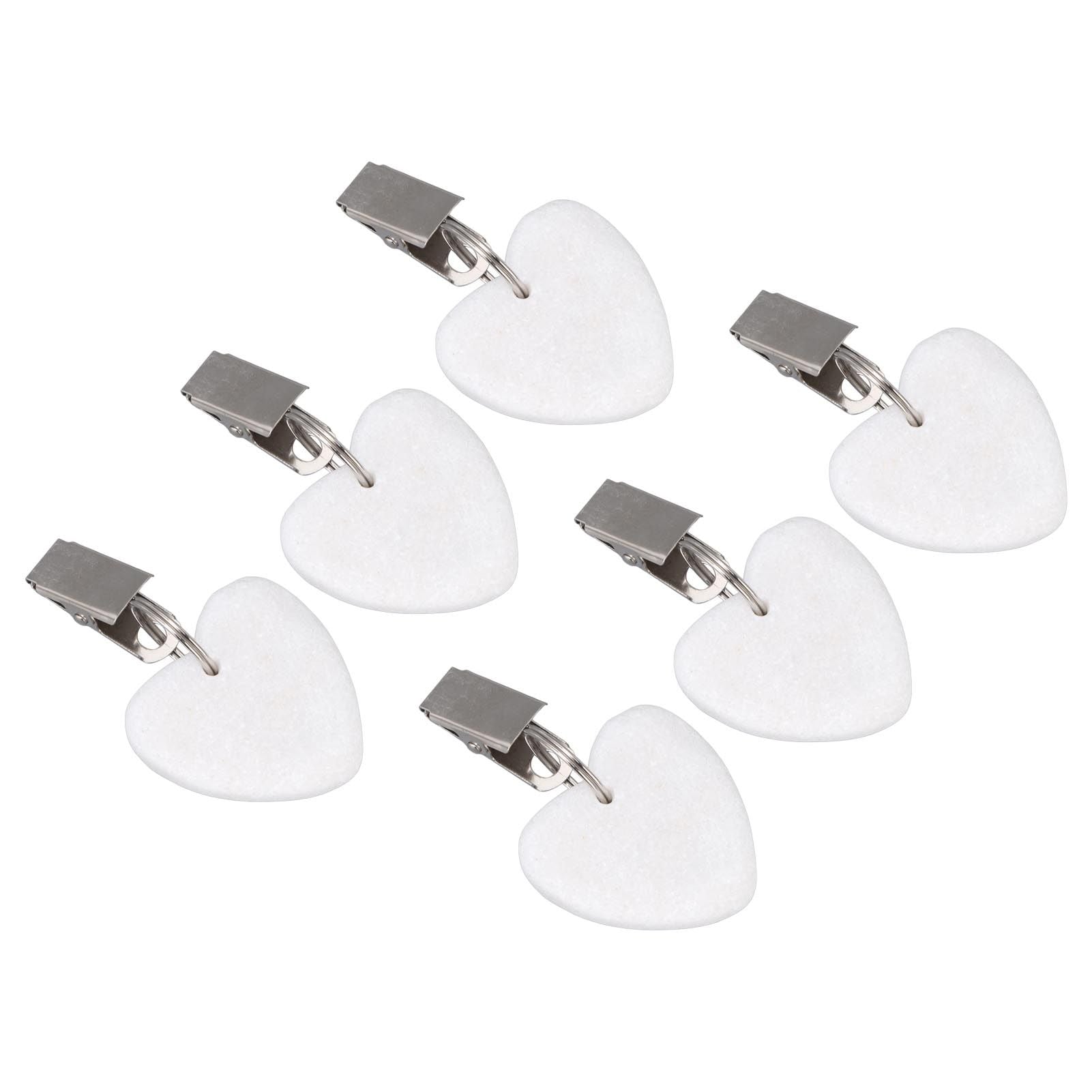 6Pcs Tablecloth Weights Marble Stainless Steel Small Size Waterproof Rustproof Durable Clip On Weights for Party PicnicHeart Shaped