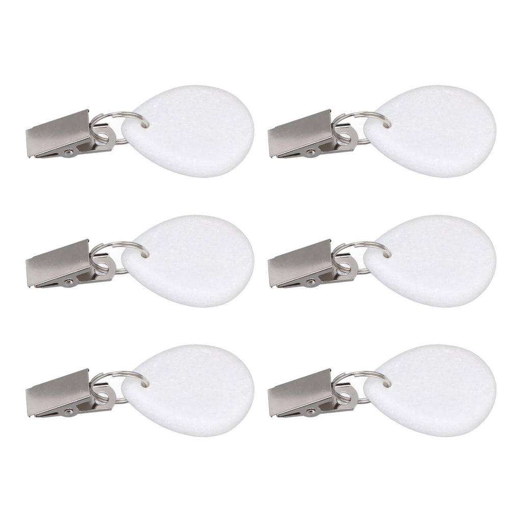 6Pcs Tablecloth Weights Marble Stainless Steel Small Size Waterproof Rustproof Durable Clip On Weights for Party PicnicOval