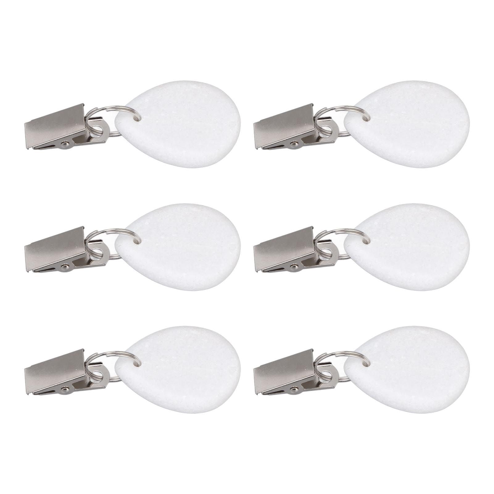 6Pcs Tablecloth Weights Marble Stainless Steel Small Size Waterproof Rustproof Durable Clip On Weights for Party PicnicOval