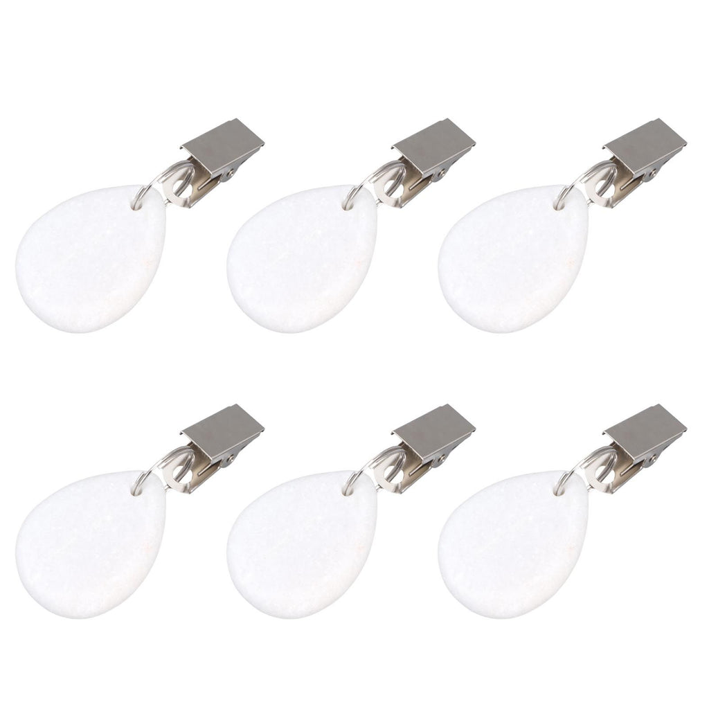 6Pcs Tablecloth Weights Marble Stainless Steel Small Size Waterproof Rustproof Durable Clip On Weights for Party PicnicOval