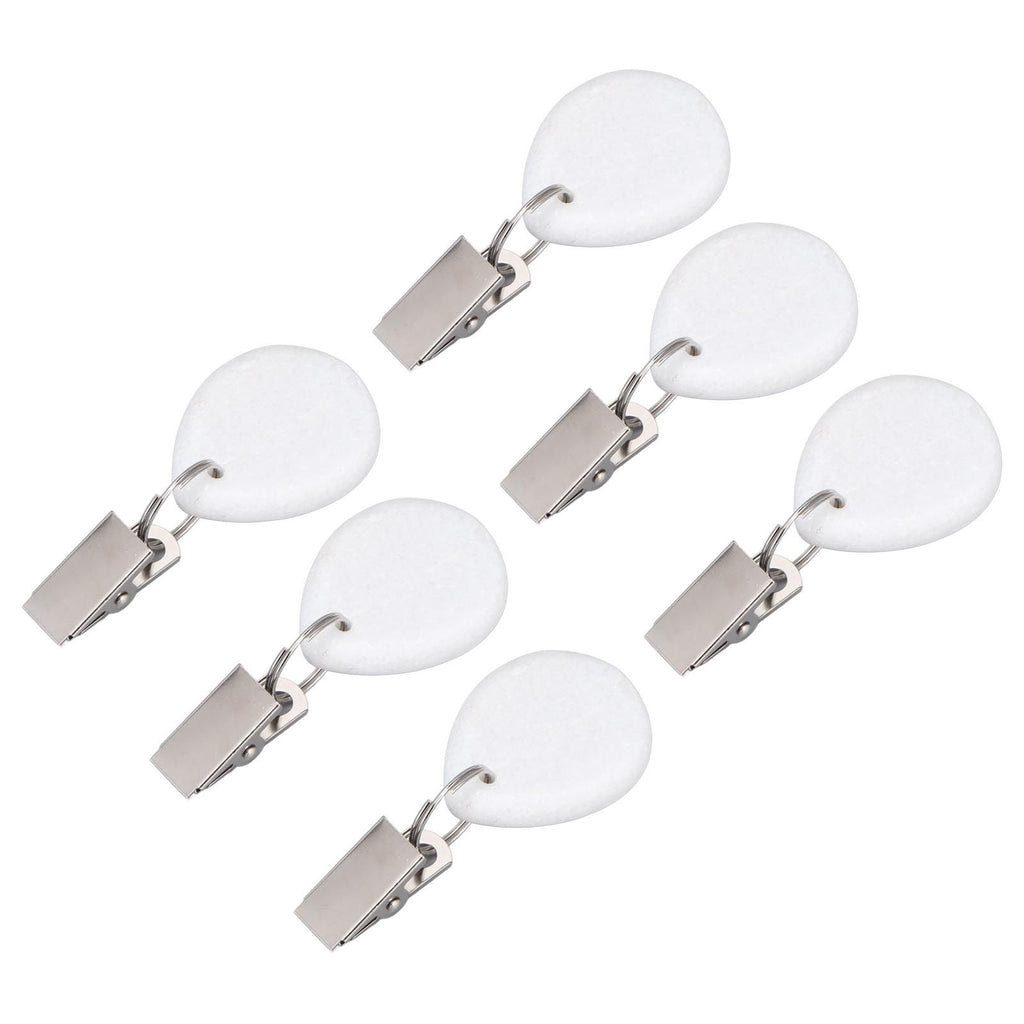 6Pcs Tablecloth Weights Marble Stainless Steel Small Size Waterproof Rustproof Durable Clip On Weights for Party PicnicOval