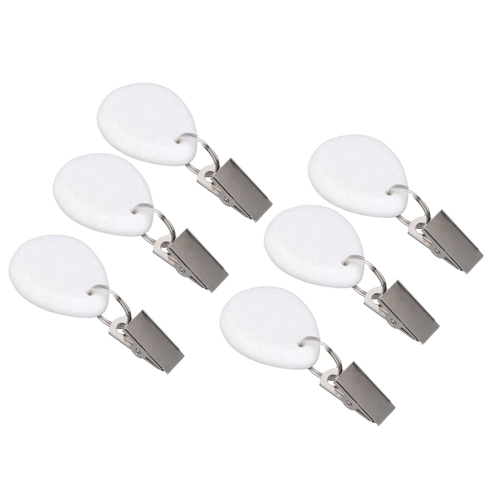 6Pcs Tablecloth Weights Marble Stainless Steel Small Size Waterproof Rustproof Durable Clip On Weights for Party PicnicOval