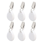 6Pcs Tablecloth Weights Marble Stainless Steel Small Size Waterproof Rustproof Durable Clip On Weights for Party PicnicOval