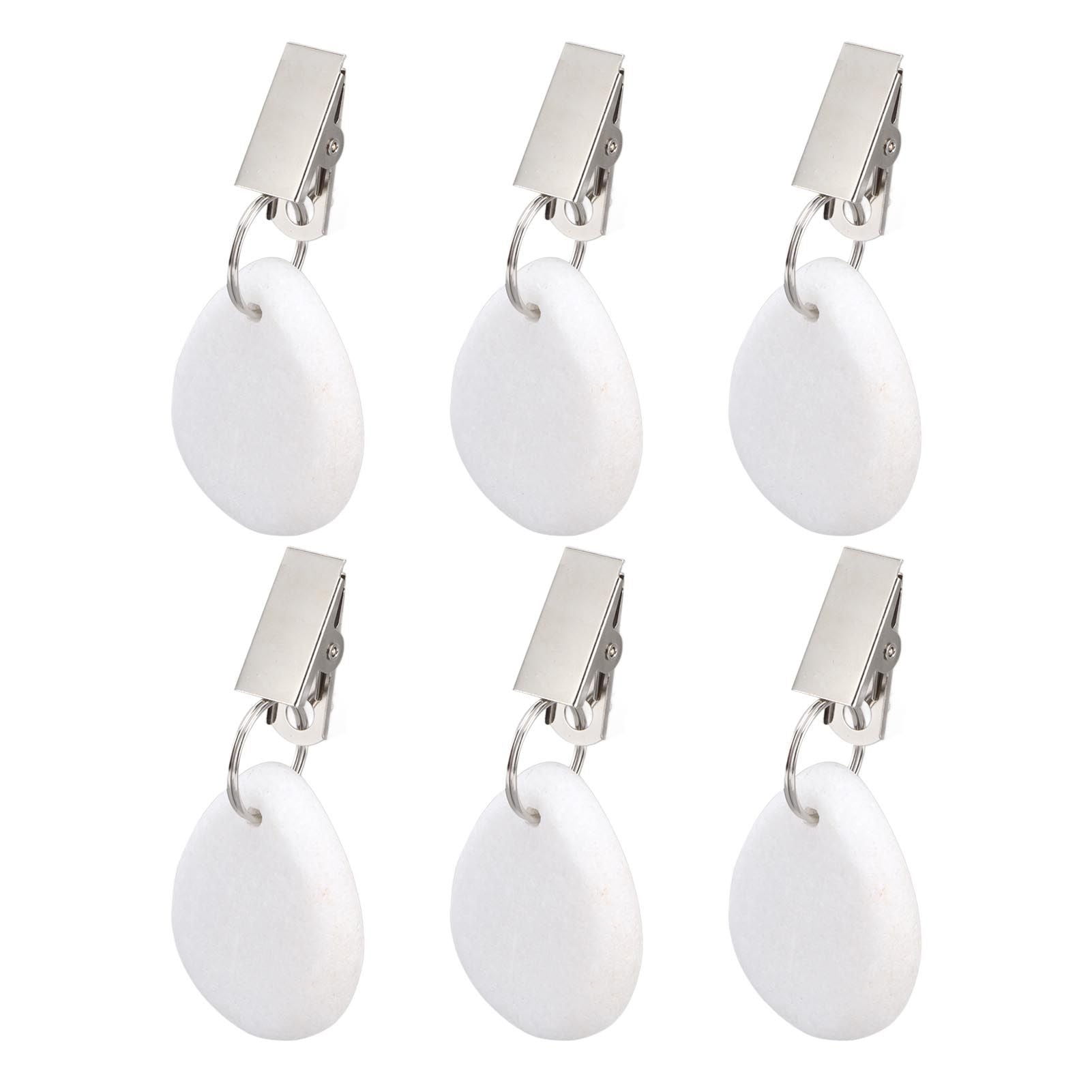 6Pcs Tablecloth Weights Marble Stainless Steel Small Size Waterproof Rustproof Durable Clip On Weights for Party PicnicOval