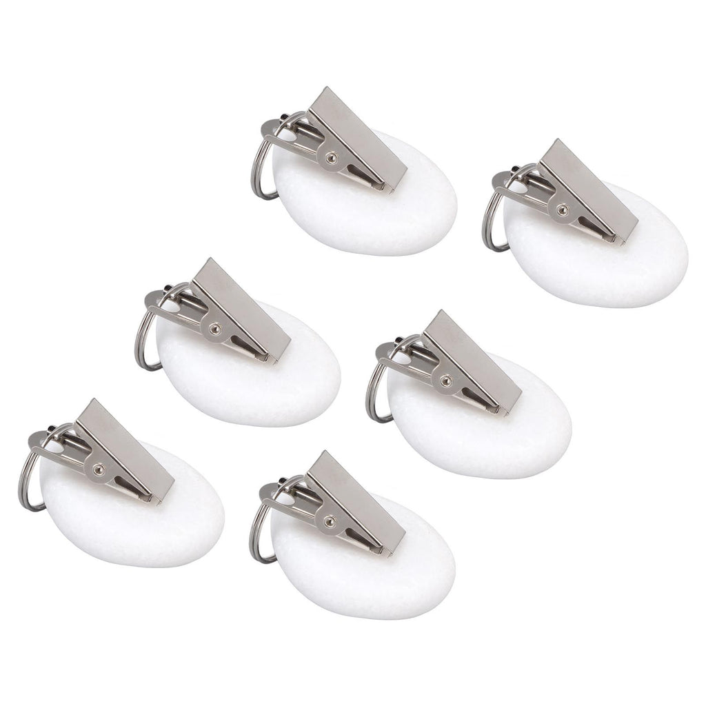 6Pcs Tablecloth Weights Marble Stainless Steel Small Size Waterproof Rustproof Durable Clip On Weights for Party PicnicOval