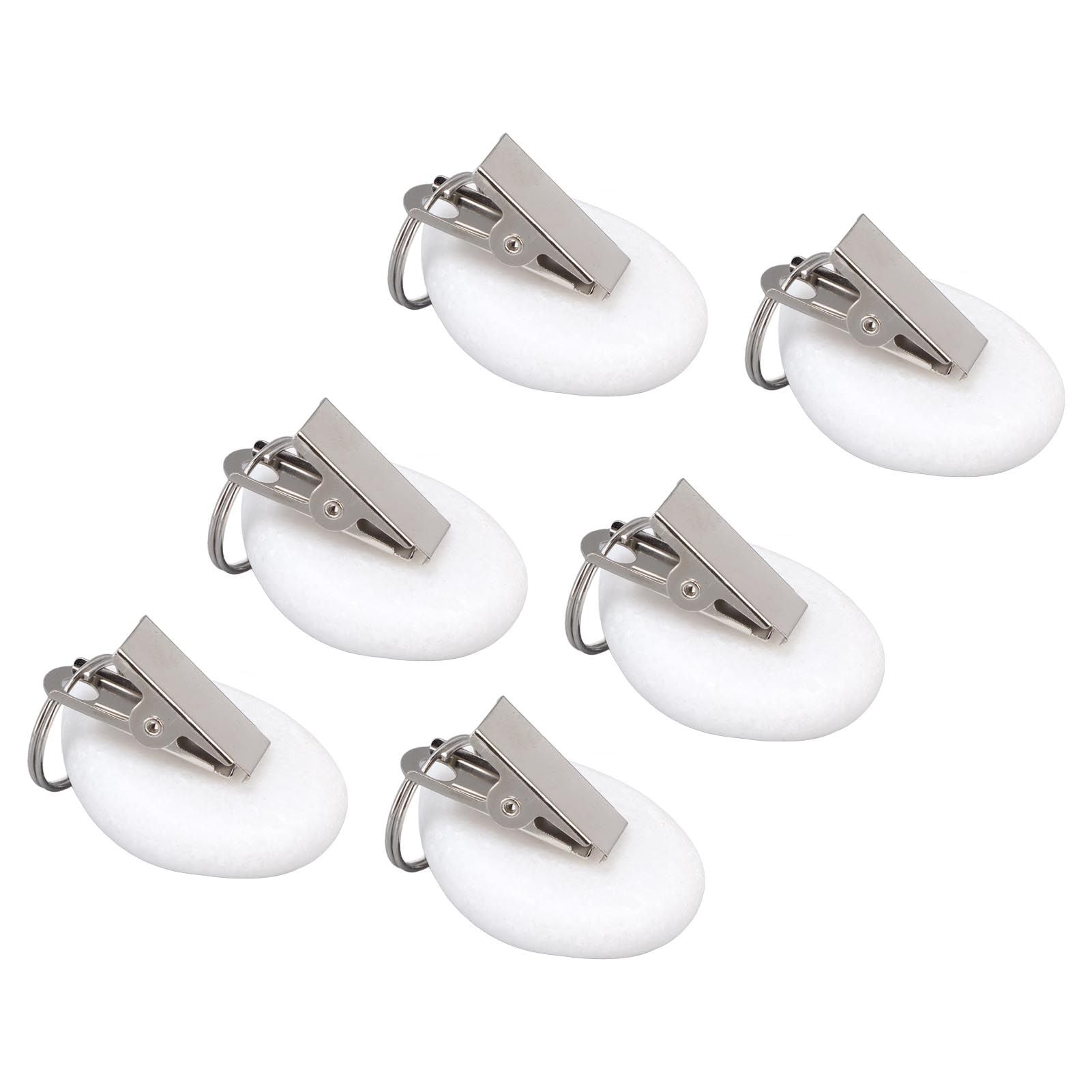 6Pcs Tablecloth Weights Marble Stainless Steel Small Size Waterproof Rustproof Durable Clip On Weights for Party PicnicOval