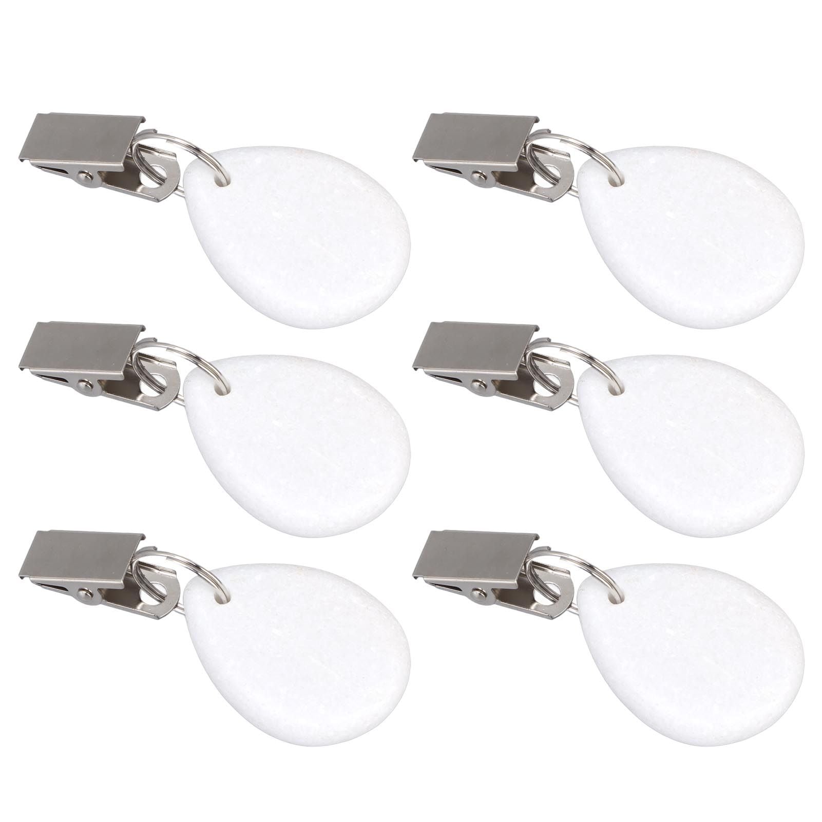 6Pcs Tablecloth Weights Marble Stainless Steel Small Size Waterproof Rustproof Durable Clip On Weights for Party PicnicOval