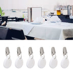 6Pcs Tablecloth Weights Marble Stainless Steel Small Size Waterproof Rustproof Durable Clip On Weights for Party PicnicOval