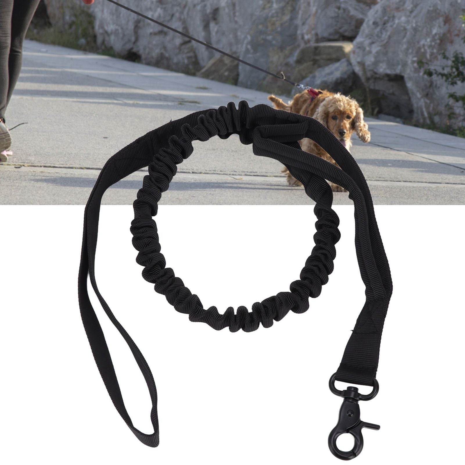 Dog Leash Durable Wear Resistant Easy Control Elasticity Provides Ductility Military Pet Leash Pet SupplyBlack