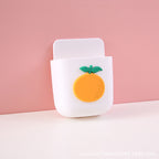Cartoon Storage Box Wall Mounted Storage Container Cute Phone Storage Box for Home Decoration(White Orange Pattern )